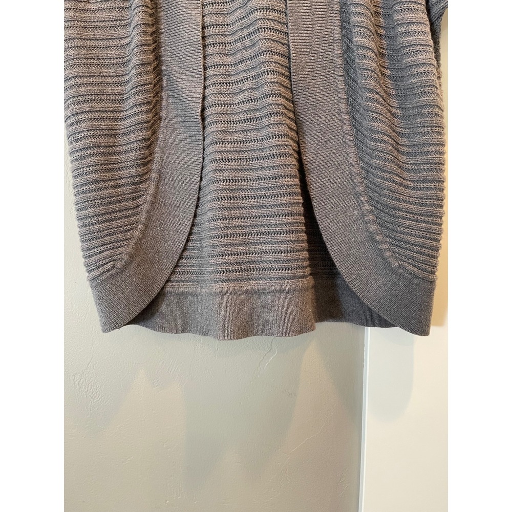 Lane Bryant Gray Cotton Cable Knit Open Front Short Sleeve Cardigan Sweater 18 - Picture 10 of 16